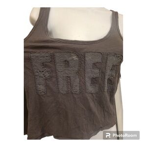American Eagle Outfitters Brown Tank Top with 'FREE' Design